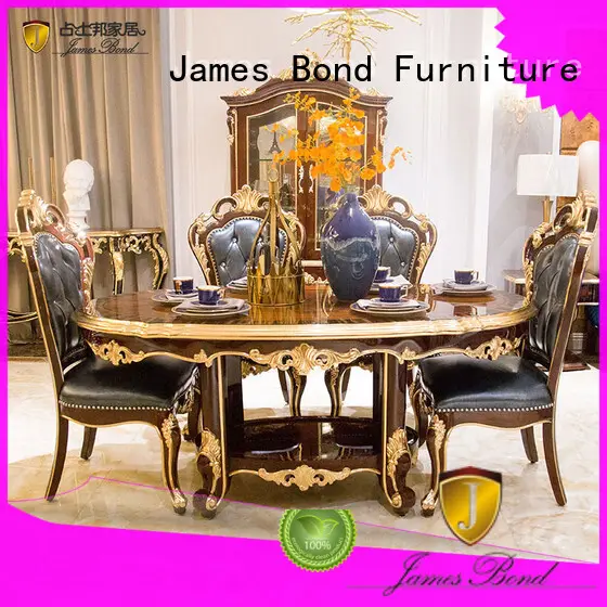 Mesa de comedor clásica de madera maciza James Bond, muebles para el hogar, venta al por mayor 1