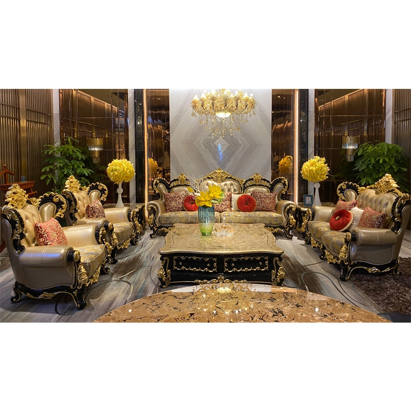 Luxury furniture handmade gold leaf classic sofa DS075(F905) 1