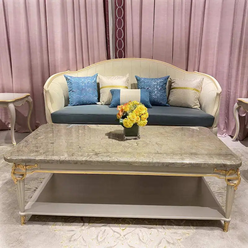 Classic coffee table R-932a-1 premium grey marble table top 1