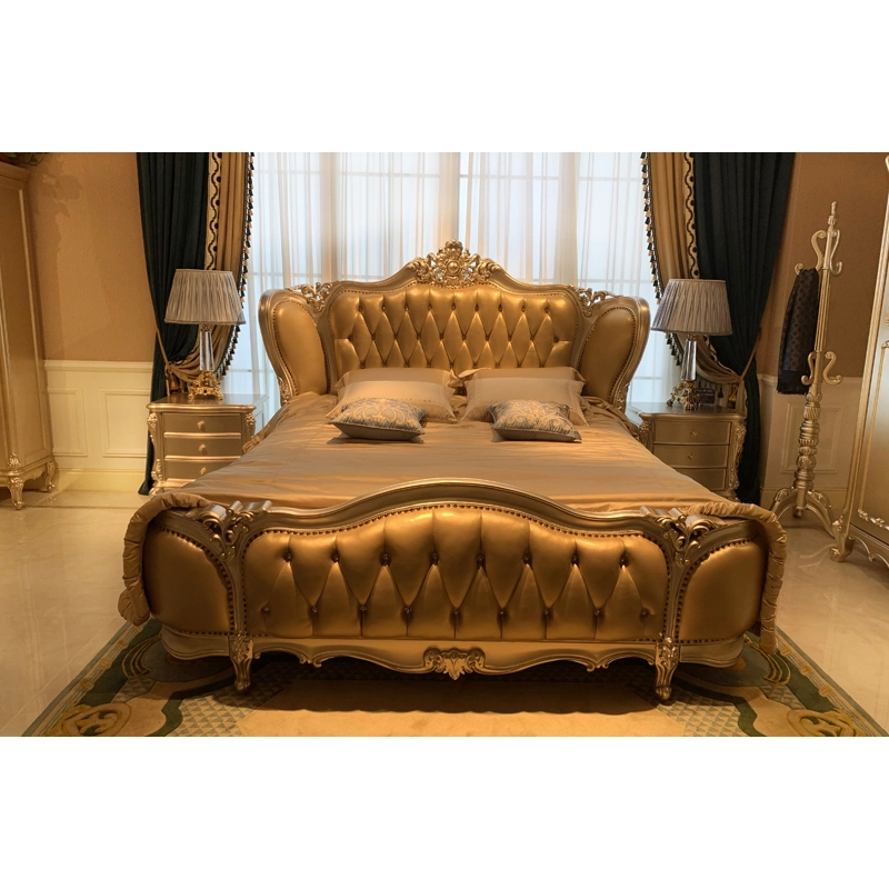 New classic furniture classic Bed made of Italian leather H-3326 1