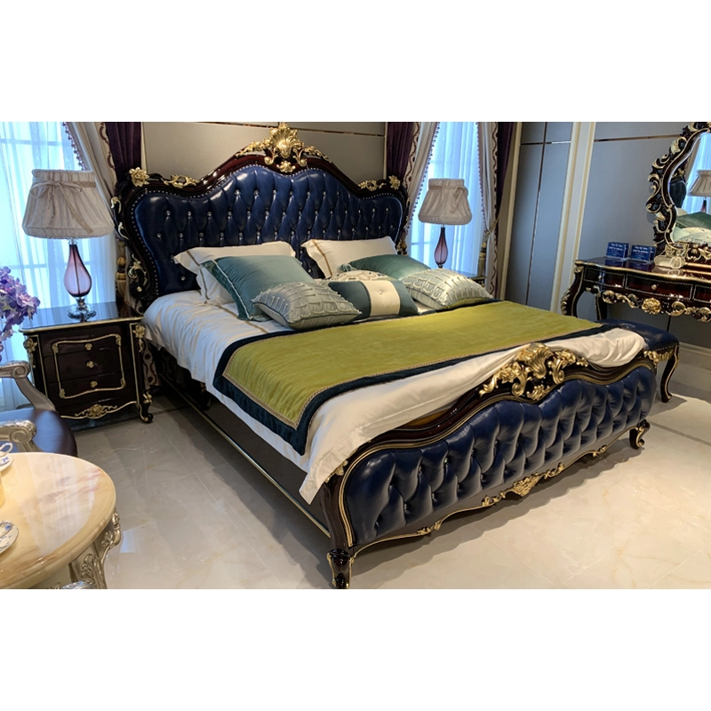 Classic bedroom furniture with artisan exquisite hand carving H-3383a 1