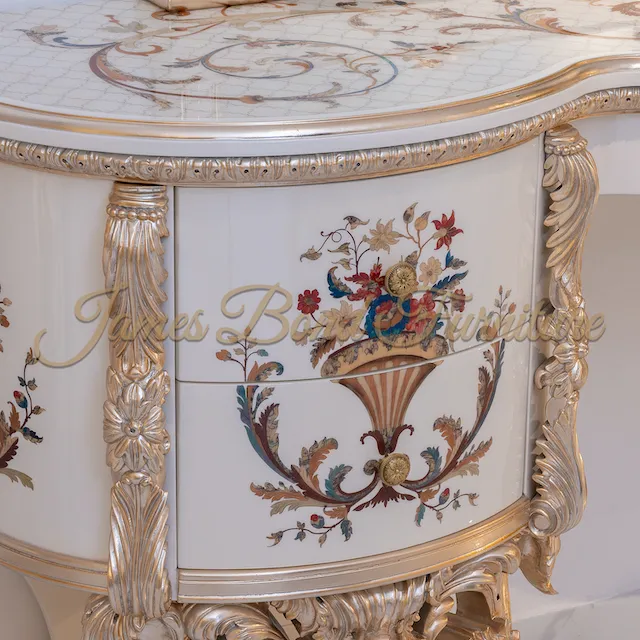Home Furniture Manufacturers Mahogany Solid Wood/Rare Bird's Eyes Wood Veneer/ Rare Sea Shell/ Gold Leaf/ 3D Piano Painting 10-15 Yearsfactory 3