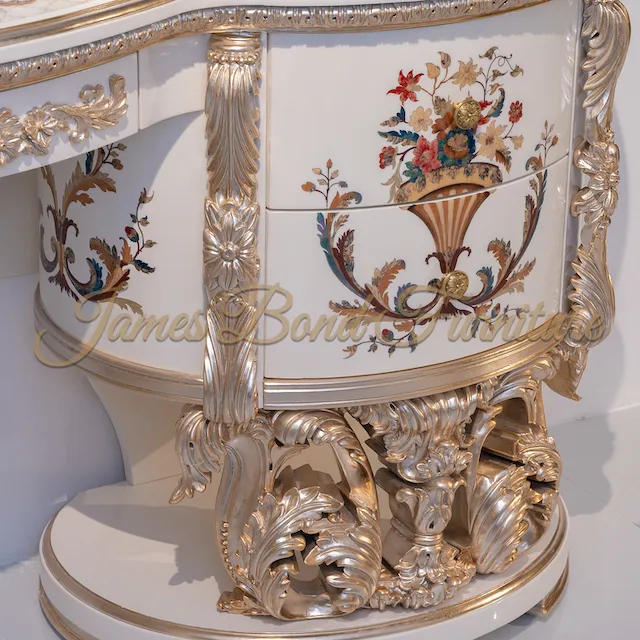 Home Furniture Manufacturers Mahogany Solid Wood/Rare Bird's Eyes Wood Veneer/ Rare Sea Shell/ Gold Leaf/ 3D Piano Painting 10-15 Yearsfactory 4