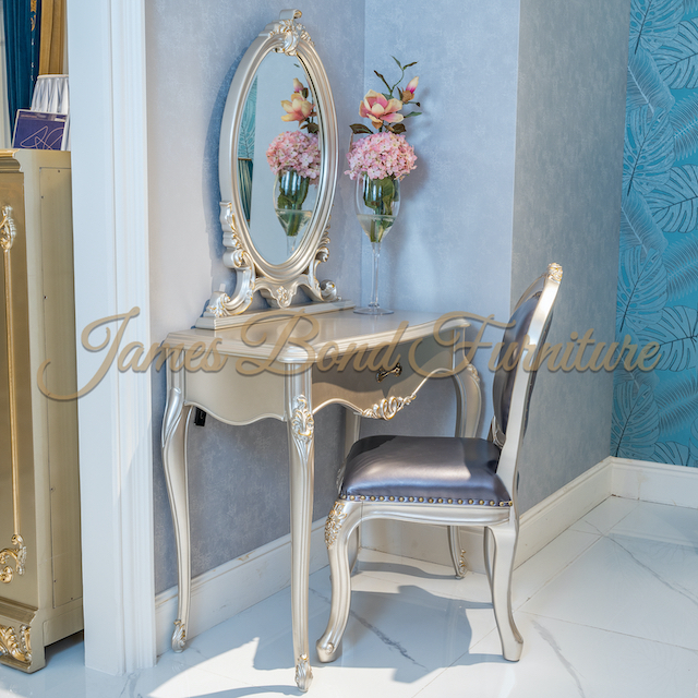 Classic Luxury Furniture Shell Inlaid Dressing Table Set 1