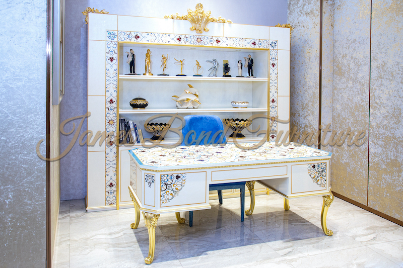 Classic Luxury Bedroom Design-Gold Deluxe Desk Set 1
