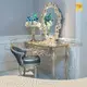 Luxury Royal Dressing Table Manufacturer European Beech Wood/ Gold Leaf/ 3D Piano Painting/ Mahogany Wood Veneer 1