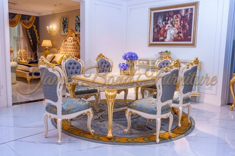 Meubles de luxe-Table à manger classique sculptée à la main, fournisseur de haute qualité en Chine 1
