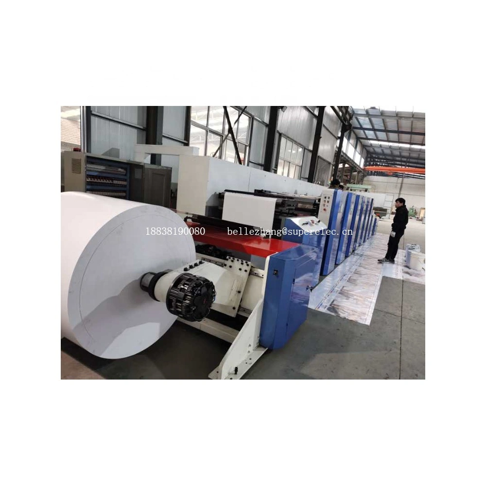 ماكينة طباعة فليكسو بمحركات مؤازرة 1000 مللي متر لأكواب ورقية مطلية بالبولي ايثيلين على الجانبين 5 ألوان 1