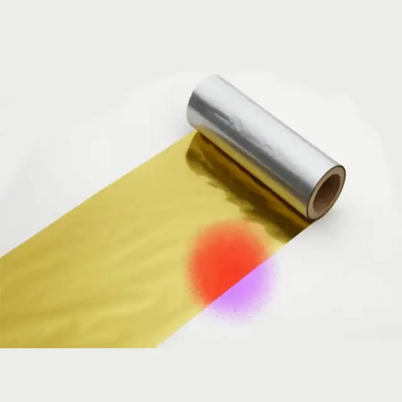 Security gold to red barcode foil for thermal transfer printing 1