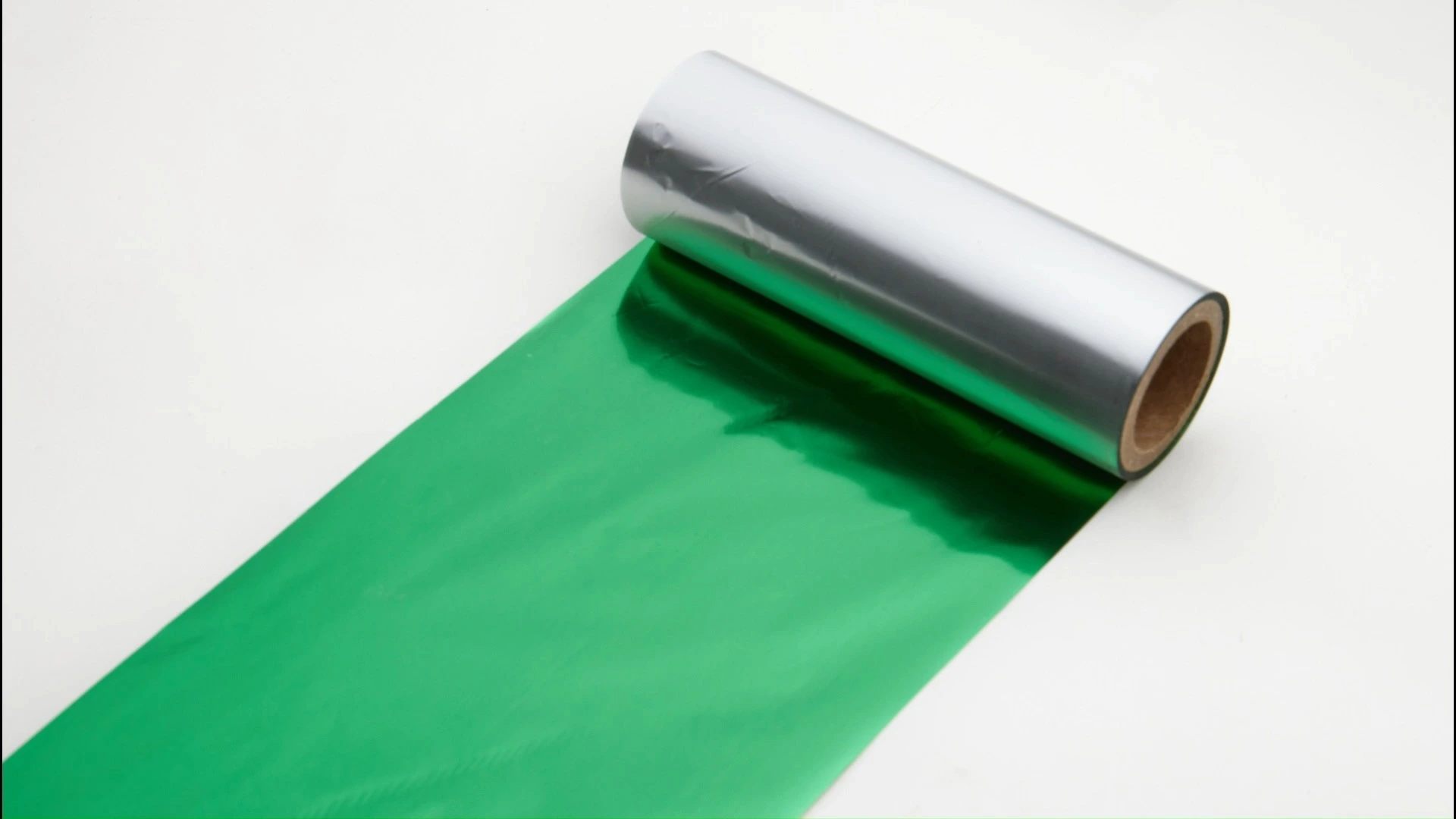 Cinta de resina verde metalizada de 110 mm x 600 m para impresión industrial 1