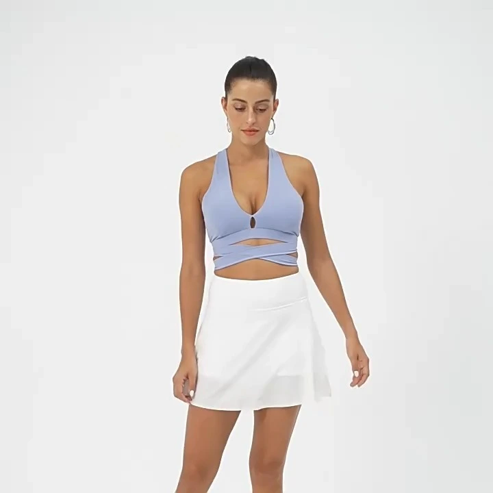 Modische Damen-Sportröcke mit individuellem Design, Damen-Yogabekleidung, inneres Rumpfdesign mit Tasche, Yoga-Röcke aus weichem Stoff, Sportbekleidung 1