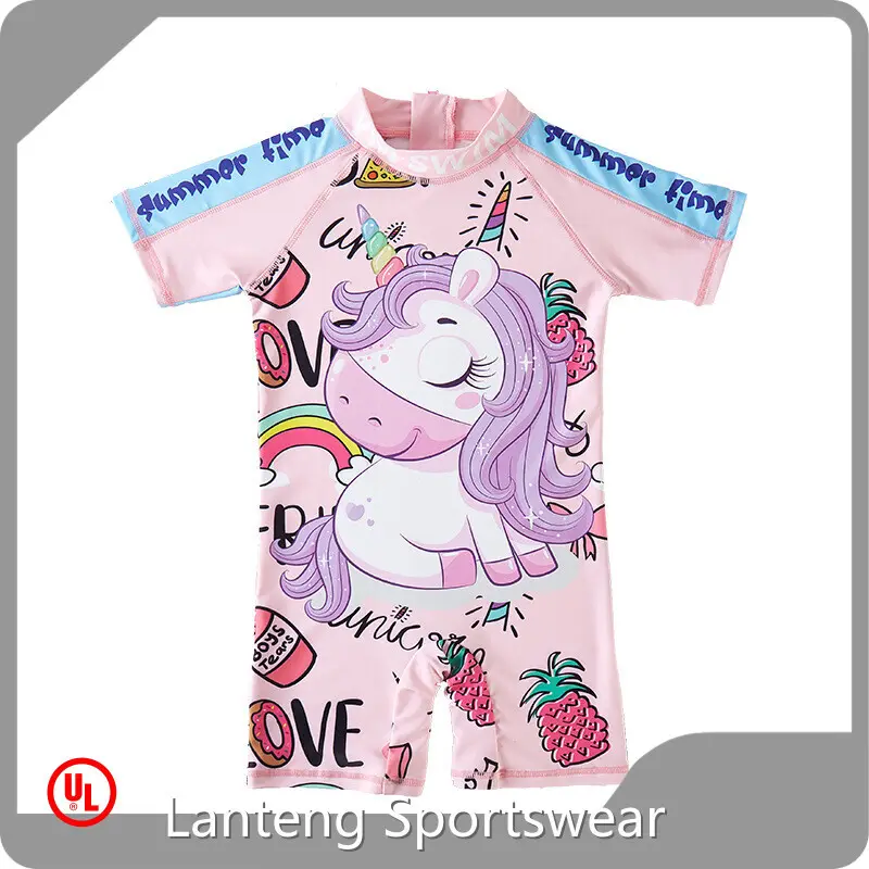 Lanteng Sportswear Swimsuits for Kids Duas peças de roupas de banho aceitáveis ​​para crianças fornecedores de duas peças 1