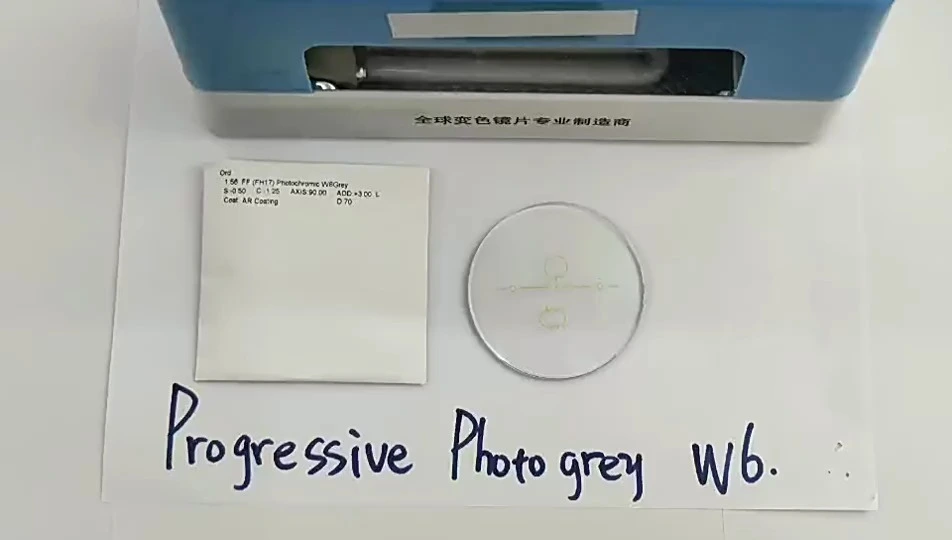 1.56 RX Freeform Photochromic Progressive Blue Block HMC LENSE 1