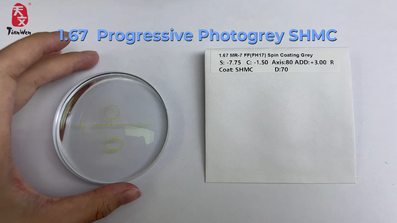 1.67 MR-7 RX Freeform Photochromic Progressive Blue Block HMC LENSE 1