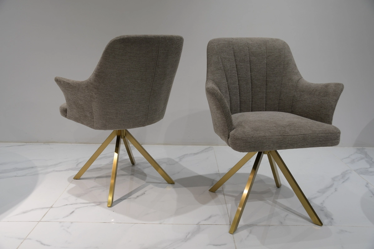 Silla de comedor Comfort Home, venta al por mayor, base dorada giratoria contemporánea C227 1