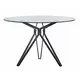 Round Extendable Dining Table Top: Clear Tempered Glass T10mm ; Frame :finish by Black Powder Coating by Comfort Home 10