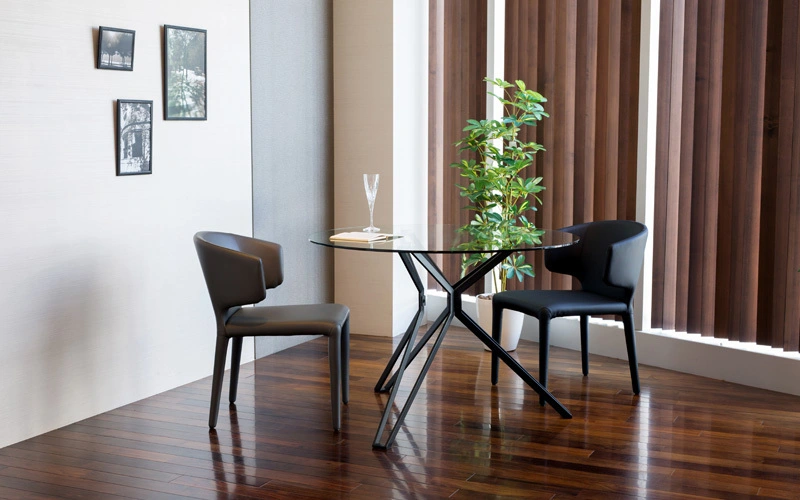 Comfort Home OEM Round Dining Room Table Modern tempered Glass top 1