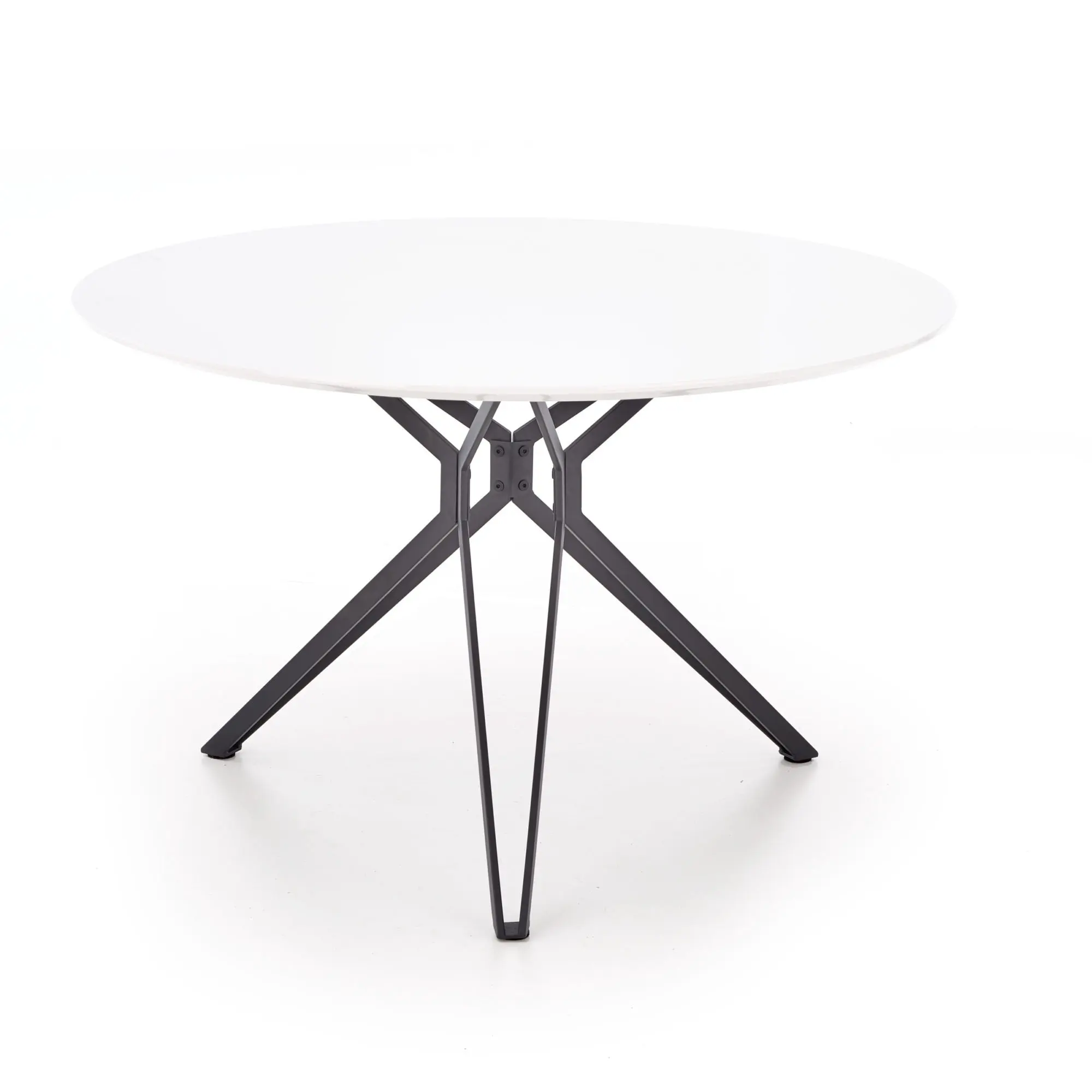 Round Extendable Dining Table Top: Clear Tempered Glass T10mm ; Frame :finish by Black Powder Coating by Comfort Home 9