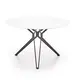 Round Extendable Dining Table Top: Clear Tempered Glass T10mm ; Frame :finish by Black Powder Coating by Comfort Home 9