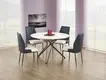 Round Extendable Dining Table Top: Clear Tempered Glass T10mm ; Frame :finish by Black Powder Coating by Comfort Home 5