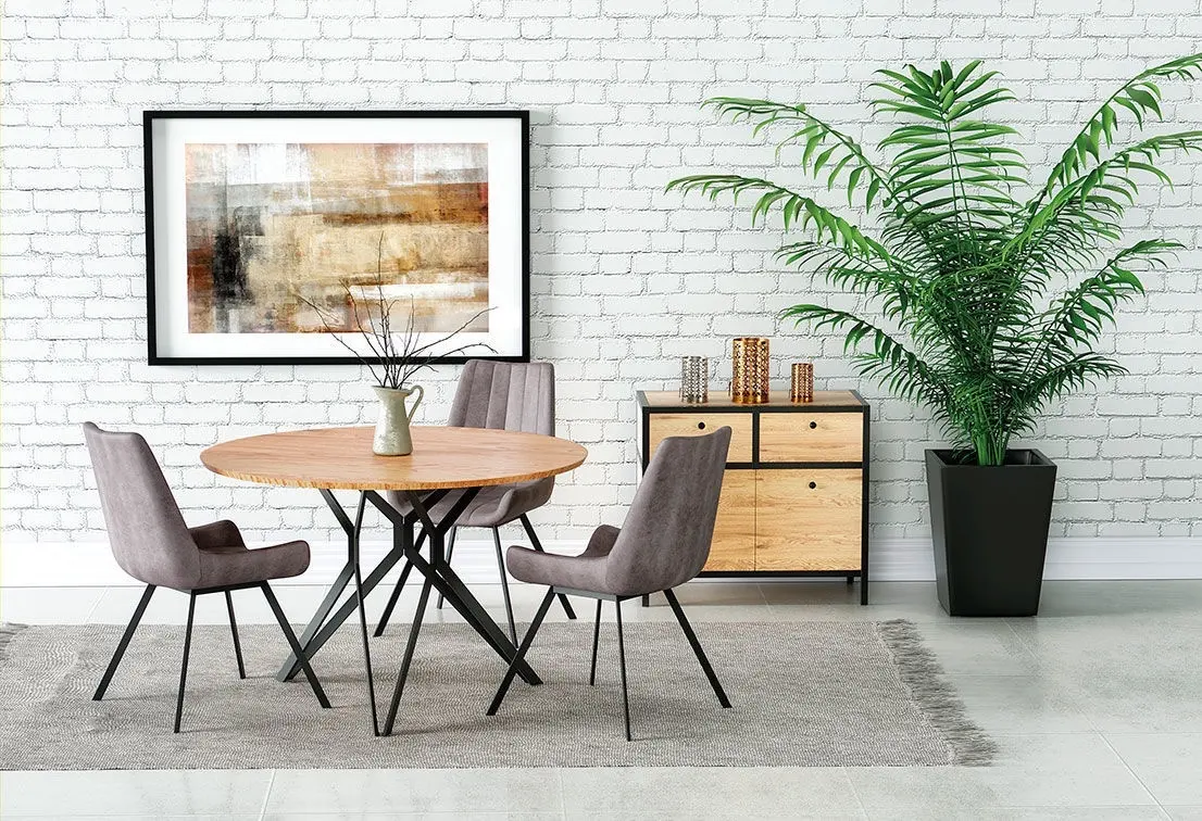 Round Extendable Dining Table Top: Clear Tempered Glass T10mm ; Frame :finish by Black Powder Coating by Comfort Home 2