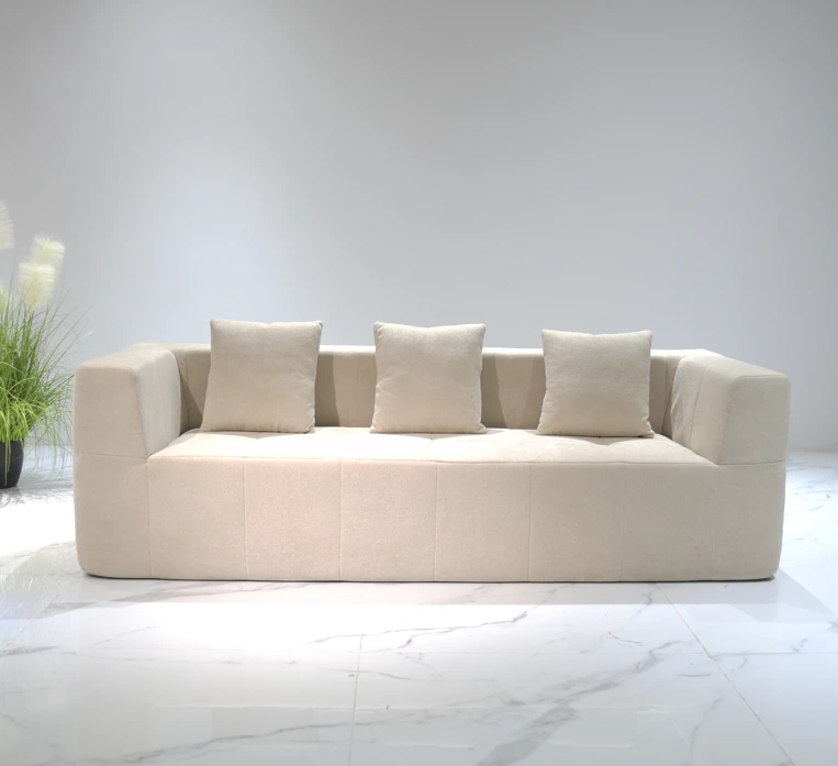 High Quality Luxury White Furniture Compressed Sectional Sofa Set for Living Room Modern 1