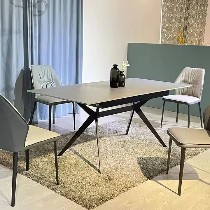 High quality modern luxury design sintered stone top Nordic furniture dining table set 1