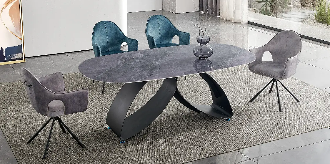 Round Extendable Dining Table 288-310 by Comfort Home 1