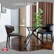 Round Extendable Dining Table Top: Clear Tempered Glass T10mm ; Frame :finish by Black Powder Coating by Comfort Home 1