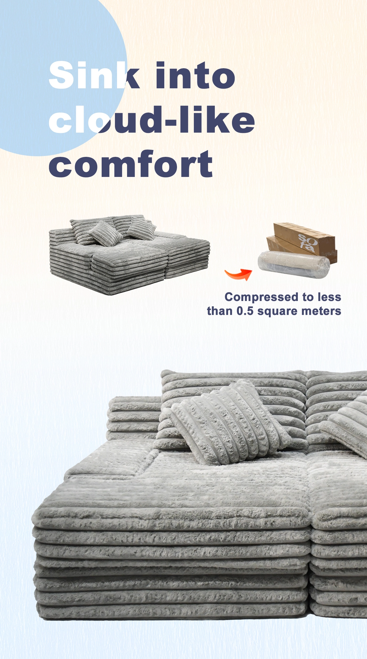 Comfort Home Italian design modular compressed Sofa Bed for Living Room YS004 1