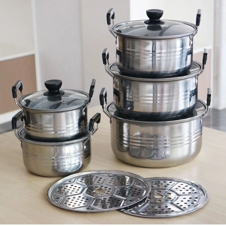 Juego de utensilios de cocina Ollas de acero inoxidable con tapa 1