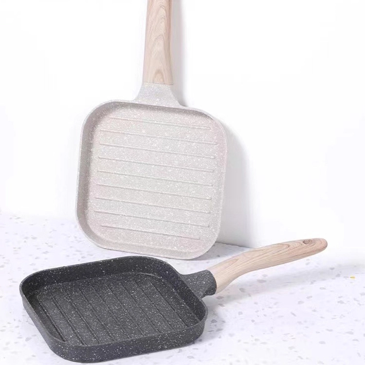 Bratpfanne mit 18,5 cm Weißgrau, Gewicht 484 g, leichter Rauch, weniger Öl 1