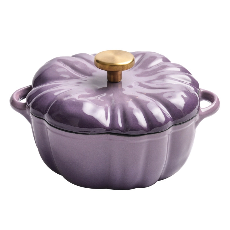 Soup Pot With Pumpkin Shape Enamel Cast Iron 16-25cm Multifunctional Pot 1