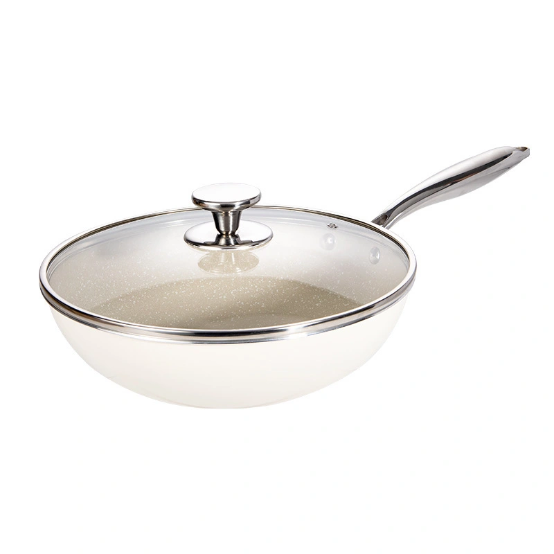 Wok With Lid 28-30cm Aluminum Alloy Composite Bottom Large Capacity 1
