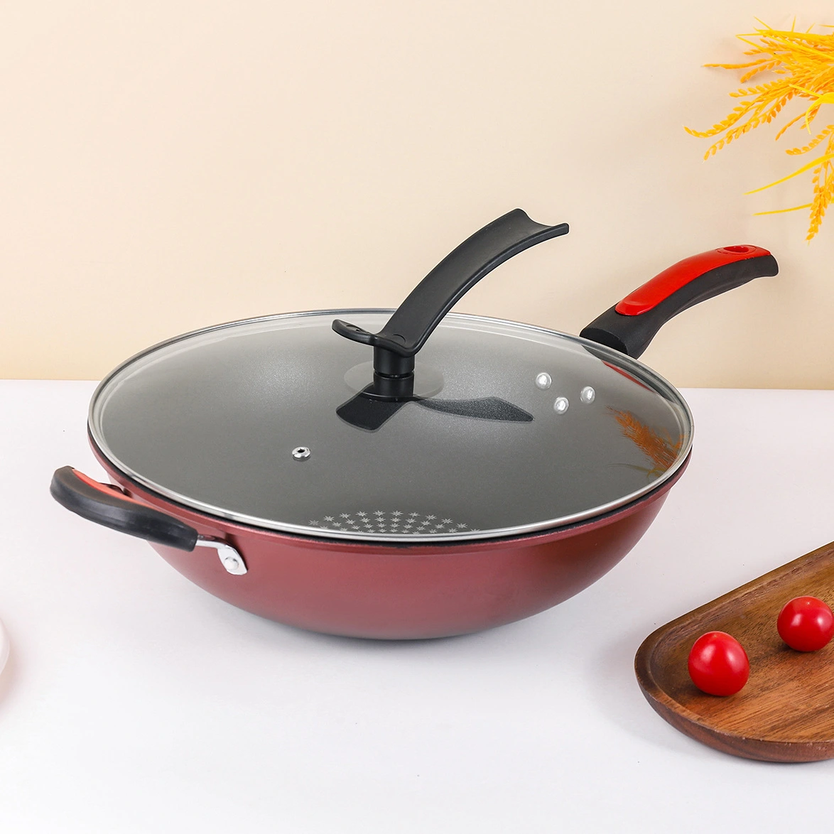 Iron Wok With Comfortable Handle 32-34cm High 10cm Uncoated 1