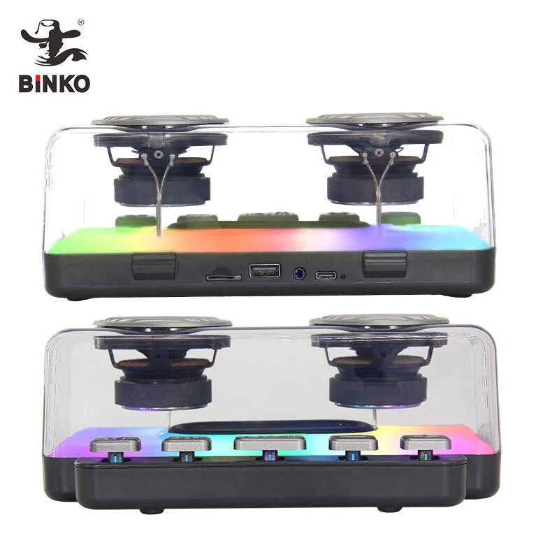 Desktop enhanced audio experience RGB atmosphere lights transparent blue tooth mechanical keyboard gift speaker for gaming 1