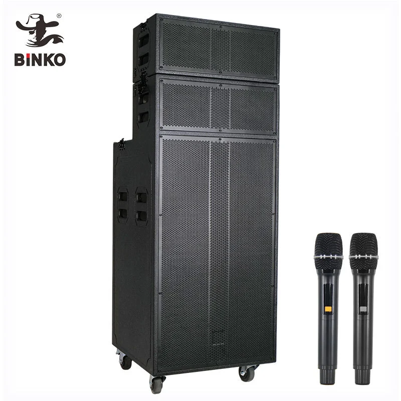 Alto-falante profissional Grande alto-falante externo para endereço público dj pro sistema de som baixo de madeira trolly dente azul alto-falantes subwoofer woofer ativo alimentado BiNKO BK-D625 1