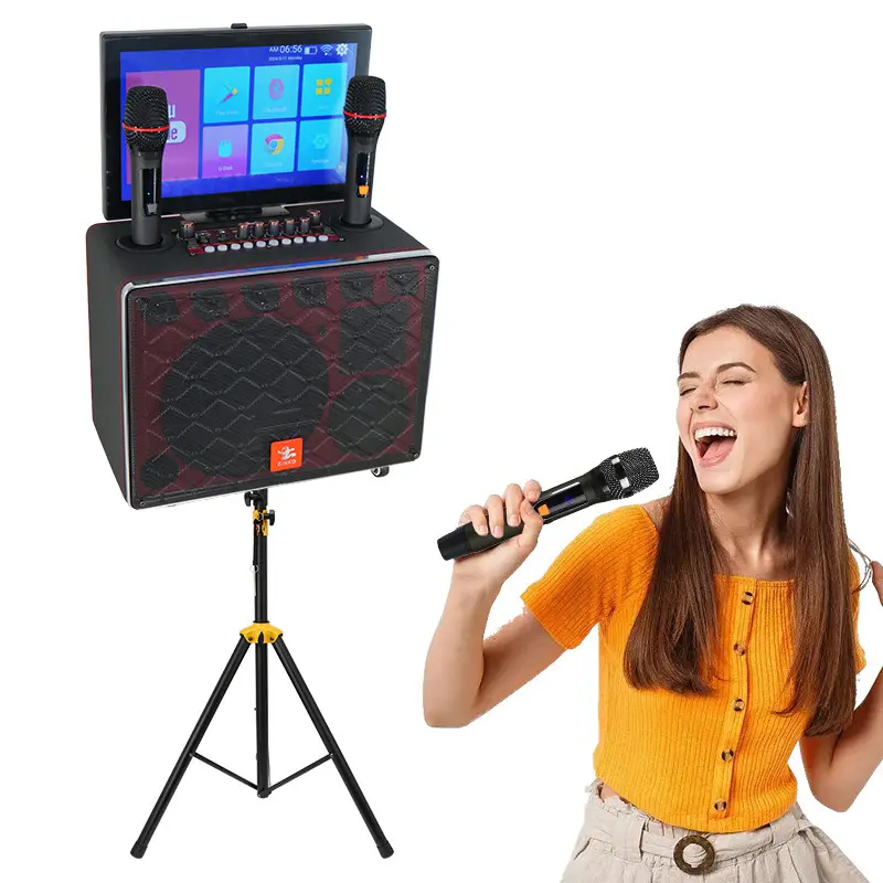 Latestkaraoke Mic Bluetooth Speaker for Ktv BiNKO Black Shell with Color Light 2