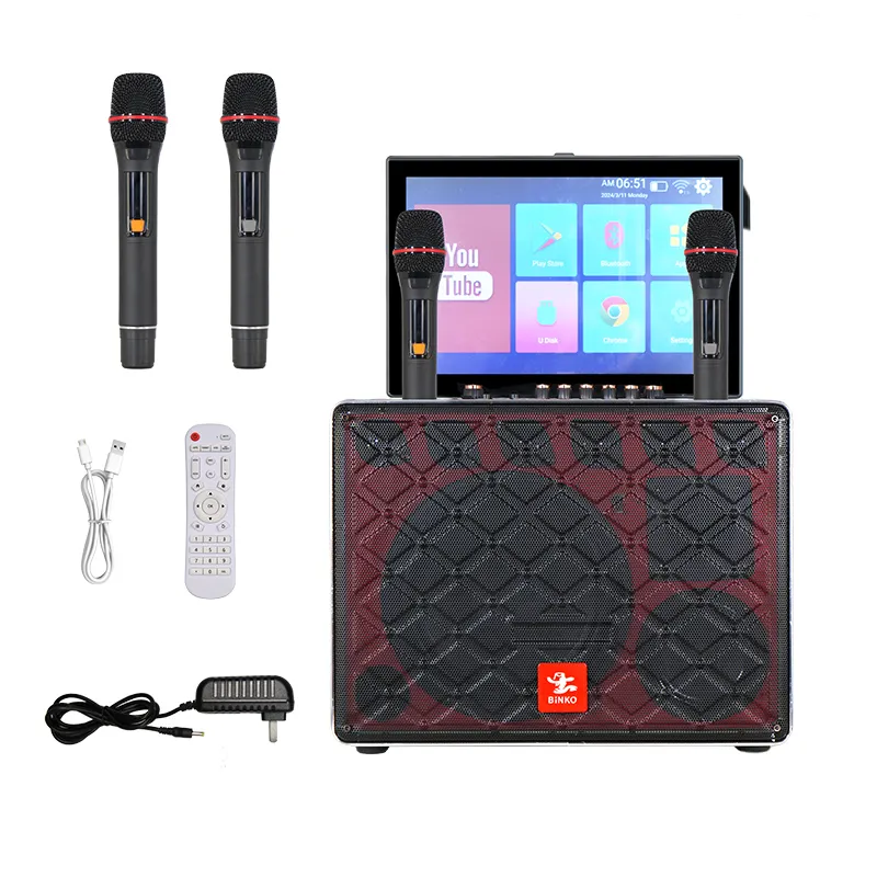 Latestkaraoke Mic Bluetooth Speaker for Ktv BiNKO Black Shell with Color Light 10