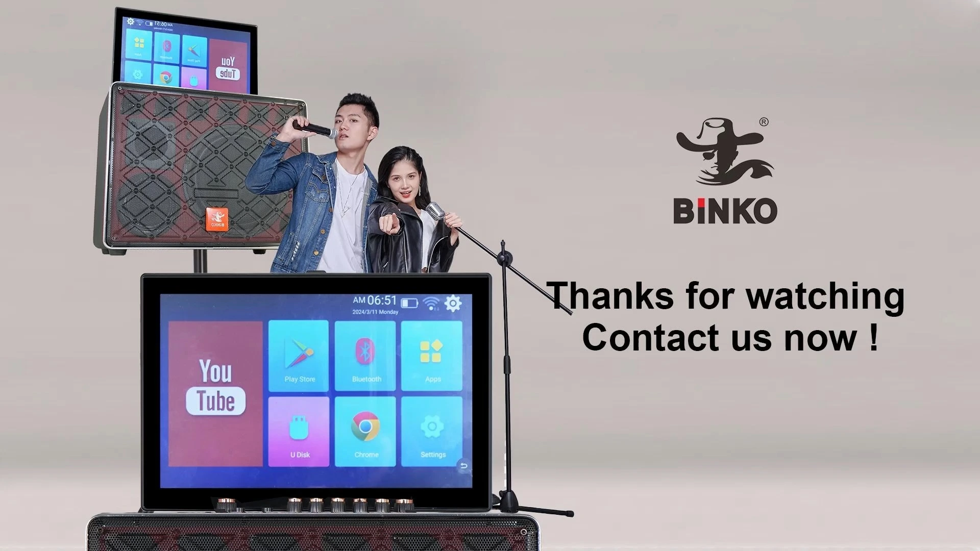 Altavoz de Karaoke con Wifi, reproductor de Karaoke con pantalla táctil de 17 pulgadas, bluetooth, equipo de audio y vídeo inteligente, BiNKO BK-200K 1