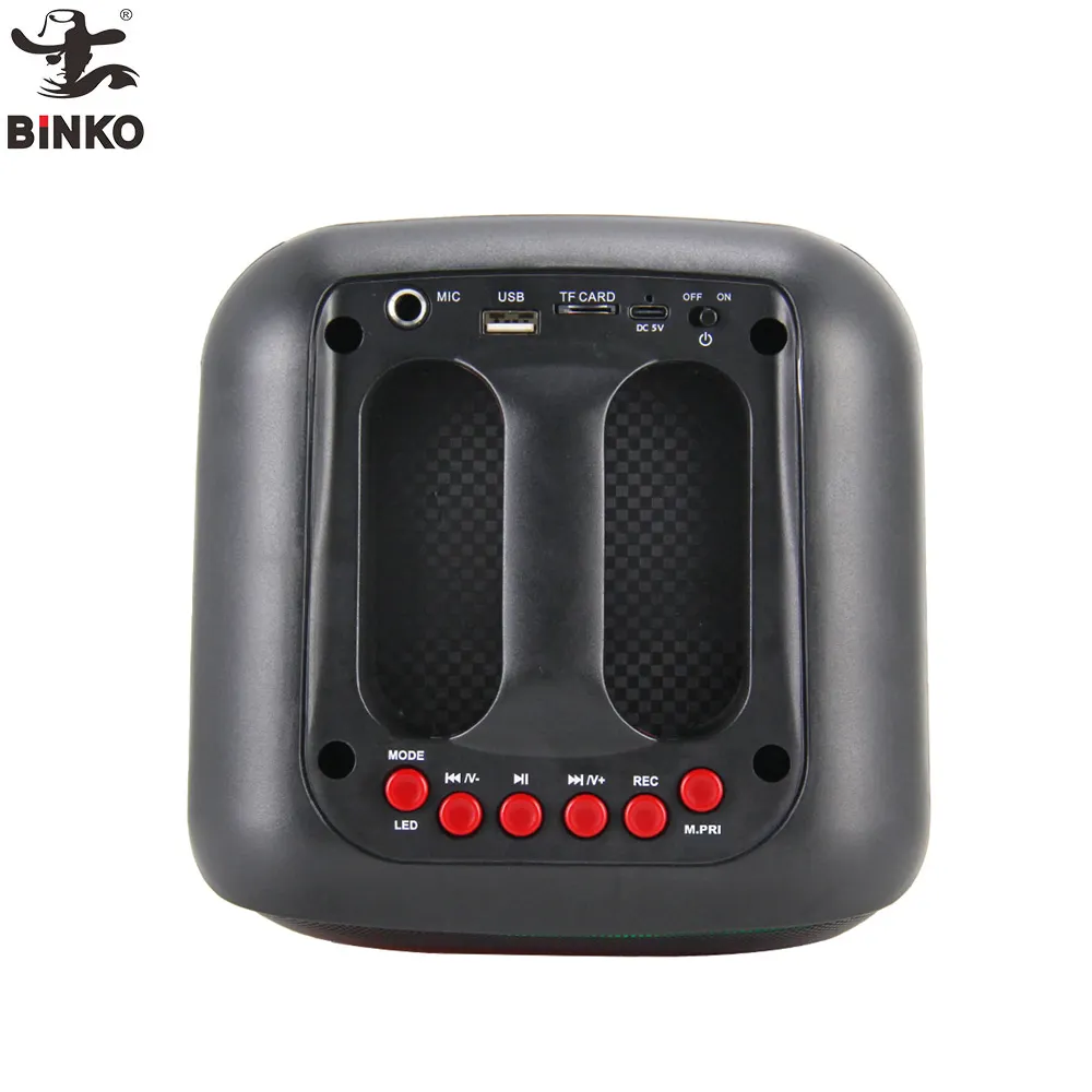 Binko Portable Speaker Black Shell with Color Light Portable Speakerfactory 6