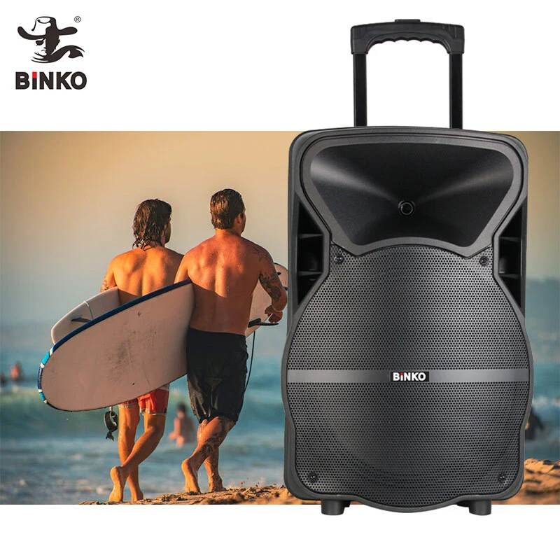 1000W Portable Outdoor Subwoofer 15 Inch Bass Stereo Sound BT5.0 Party Box Speakers Karaoke Trolley Speaker For Beach, Travel BiNKO YX-DJ0015 1