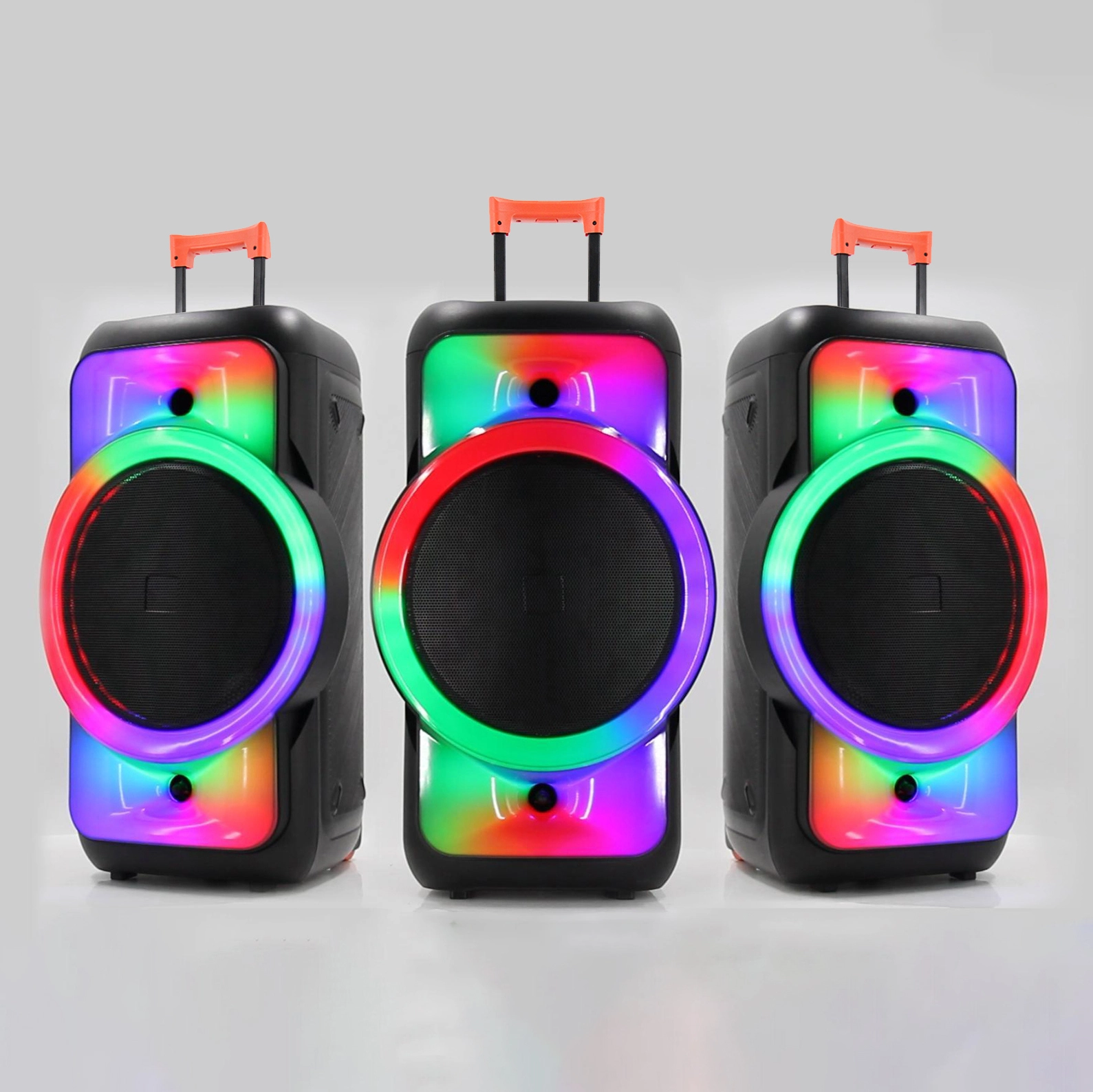 Carrinho de 12 polegadas para exterior sem fio Alto-falante ativo Bluetooth Sistema Badio portátil LED RGB Chama Luz de tela cheia para viagem, presente ideal para homens e mulheres BiNKO ZJZ-1201 1