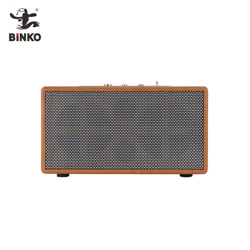 Altavoces portátiles de madera de 40 W Bluetooth inalámbrico V5.0 con sonido estéreo, graves extra activos, emparejamiento doble TWS para fiesta, cine en casa, cine de juegos BiNKO YX-4020 1