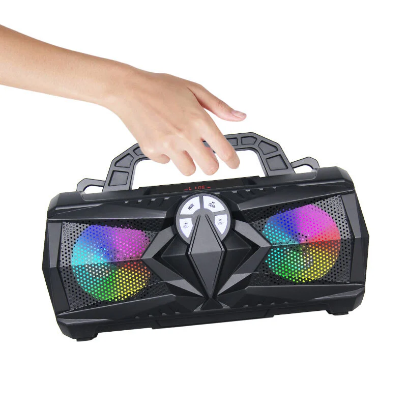Portable Blue Tooth Boombox Speaker with Wireless LED RGB Display Karaoke FM USB AUX Powered by DC/AC Battery for Parties,Beach,Outdoor,Travel BiNKO BK-18A2 1