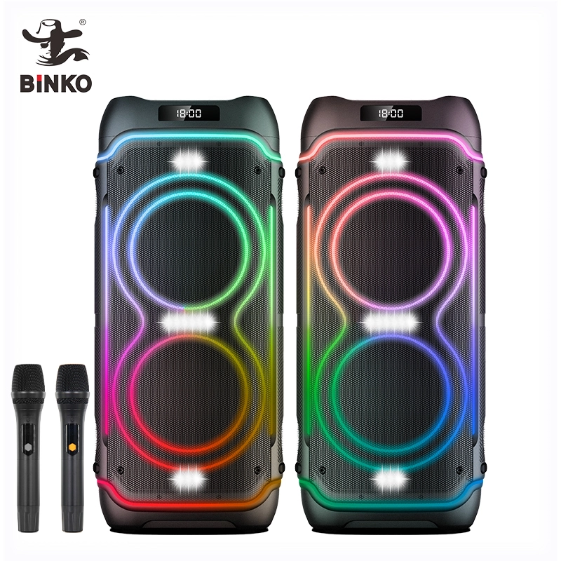 Modern Design 10-Inch Portable Mid-Bass 1000W Wireless TWS Bluetooth Party Box Rechargeable Mobile LED BT Speakers Support USB/TF/AUX/GT/MIC BiNKO YX-1018 1