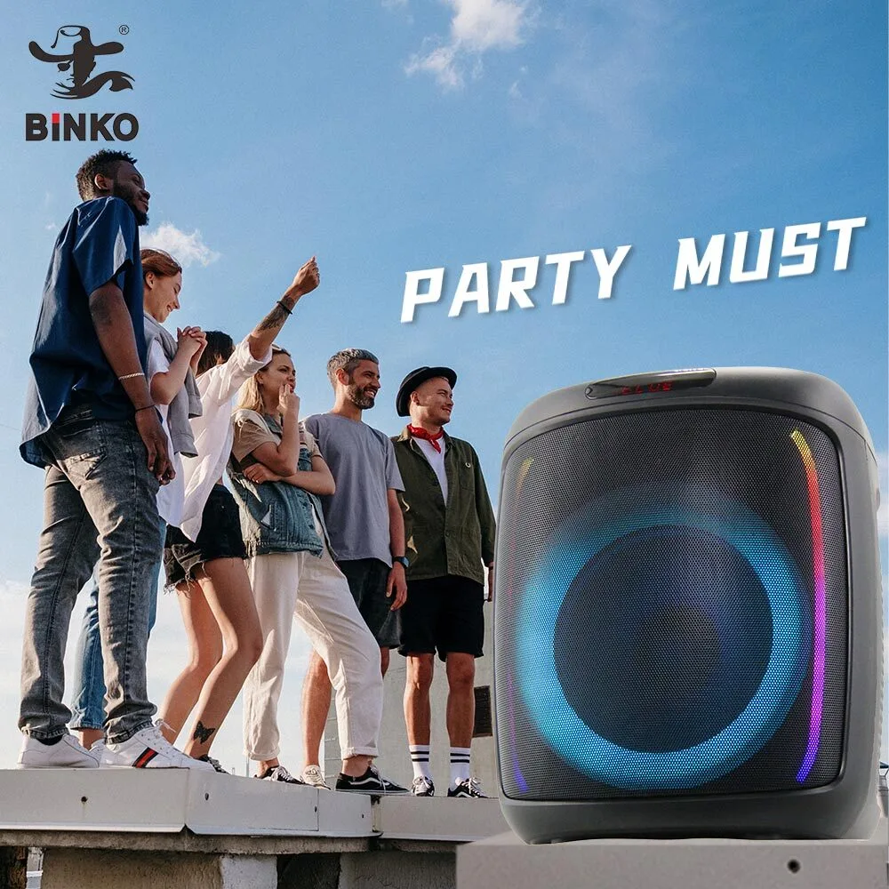 Outdoor Party Portable TWS Wireless Connect IP67 Waterproof Bluetooth LED Colorful Light Speakers for Mobile Phone Karaoke Player Audio Player BiNKO YX-8013C 1