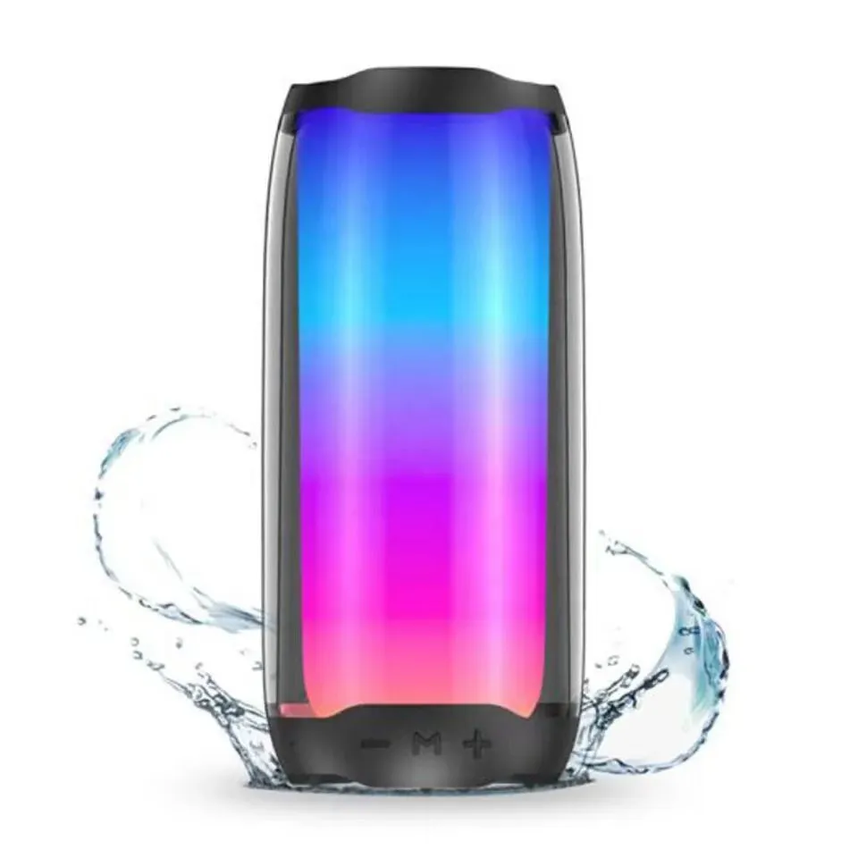 Portable Mini Bluetooth Speaker RGB LED Lighting ROHS Certified Waterproof Desktop Luminous Bottle Boombox for Lamp Gift Idea,Home,Party,Camping,Travel Use BiNKO PULSE4 1