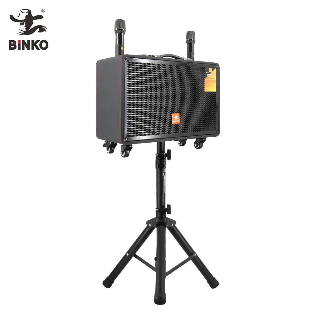 Outdoor 10-Inch Professional Sound System Music Box Hifi Wireless Bass Electric Guitar Amplifier Subwoofer Mic Aux Trolley Speaker For Performance/Live/Streetshow/Band BiNKO BK-JS188C 1