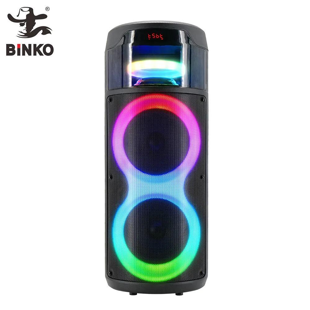 Up to 20H Playtime Dual 8 Inch Woofer Partybox 1000W Electronic Bluetooth5.3 Speaker with LED Light Battery Powered For Disco Parties,Karaoke,Outdoor,Travel BiNKO YX-3208003 1